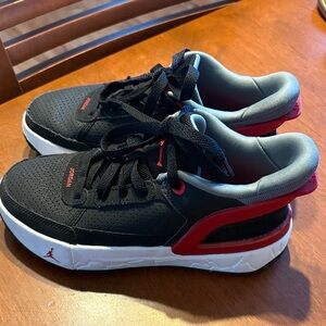 Black and Red Jordan Athletic Sneakers 1Y